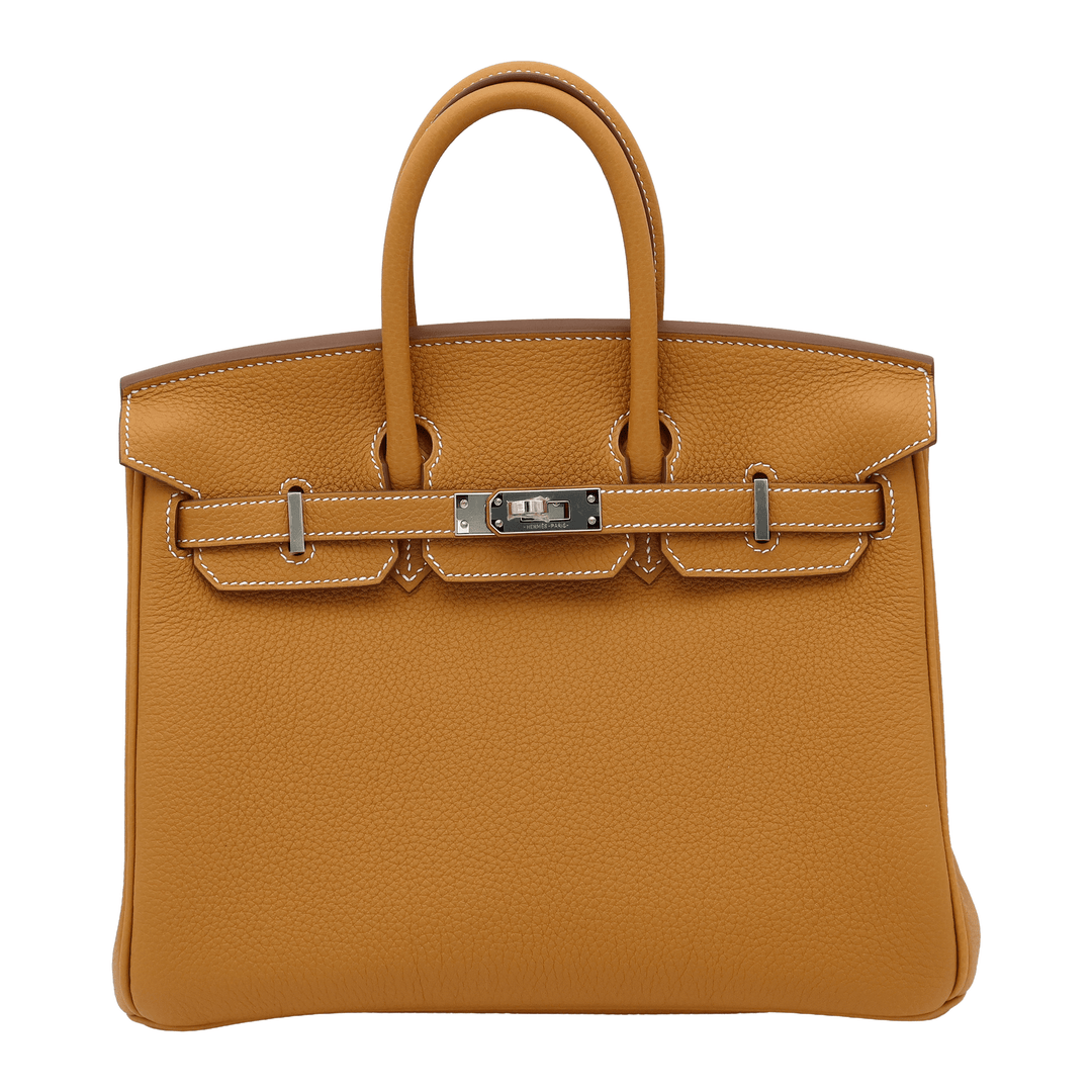 HERMÈS Hermès Birkin 25 Natural Sable Togo Silver Hardware K Stamp