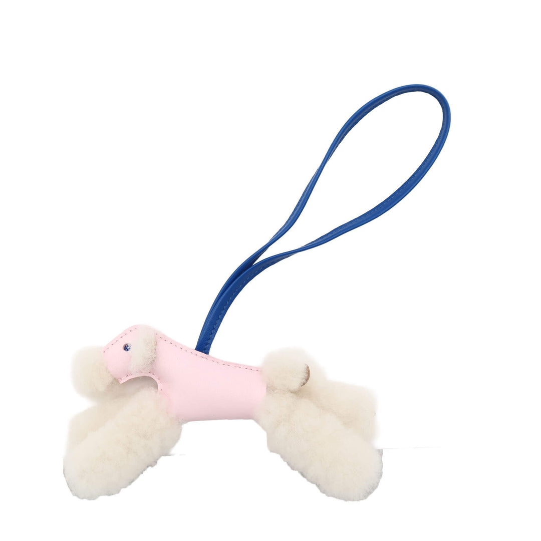 HERMES エルメス チャーム バディ 犬 ローズダーリン ブルーフランス エクリュ