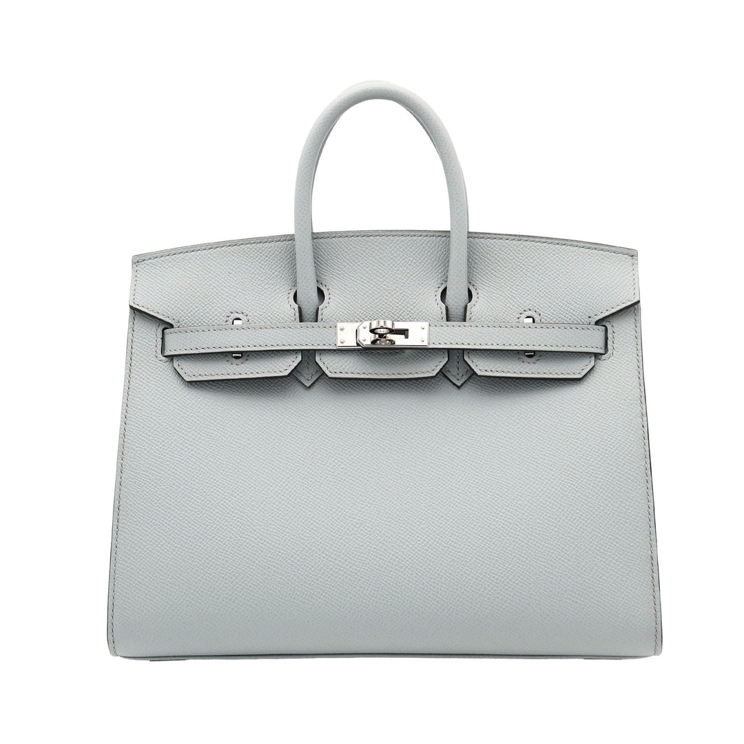 HERMES エルメス  バーキン25 セリエ ブルーグラシェ エプソン シルバー金具 K刻印