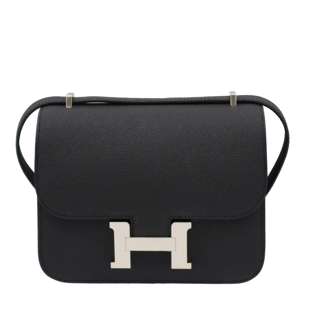 HERMÈS Hermès Constance Miroir 19 Black Epsom Silver Hardware K Stamp