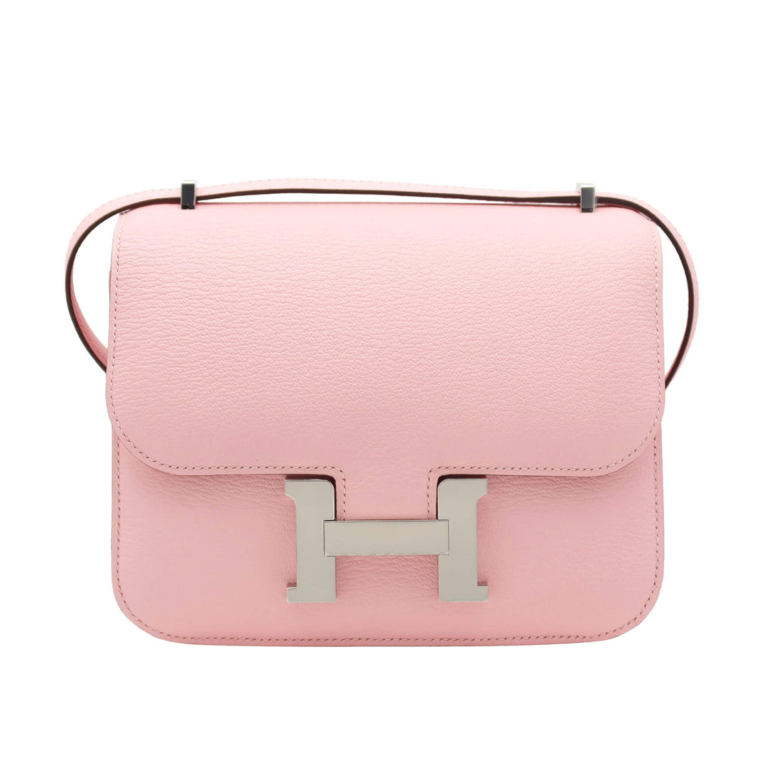 HERMES エルメス コンスタンス　ミロワール　19　ローズサクラ　シェーブルミゾ　シルバー金具　K刻印