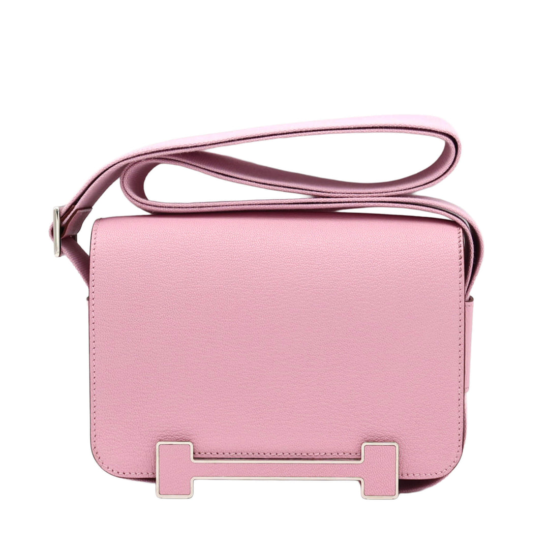 Hermès Geta Mauve Sylvestre Chevre Mysore Palladium Hardware U Stamp Brand New