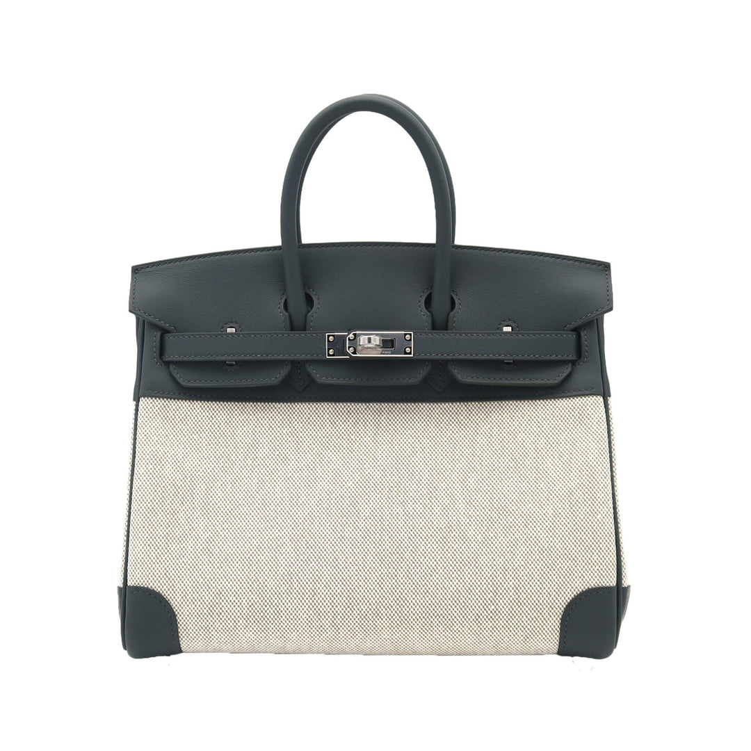 HERMES  エルメス  バーキン 25  ヴェールマングローブ  トワル スイフト  シルバー金具  K 刻印 - GINZA CELIA