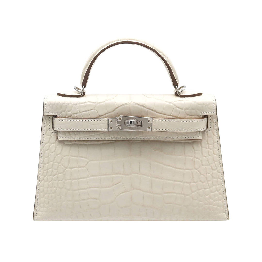 HERMES  エルメス  ミニケリー ドゥ  ナタ  アリゲーターマット  シルバー金具  K 刻印 - GINZA CELIA