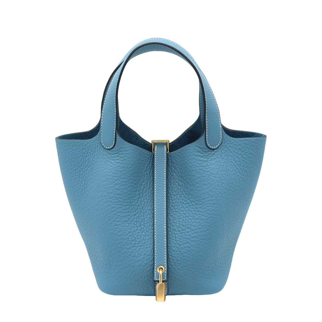 HERMES  エルメス  ピコタンロック 18  ニューブルージーン  トリヨンクレマンス  ゴールド金具  K 刻印 - GINZA CELIA