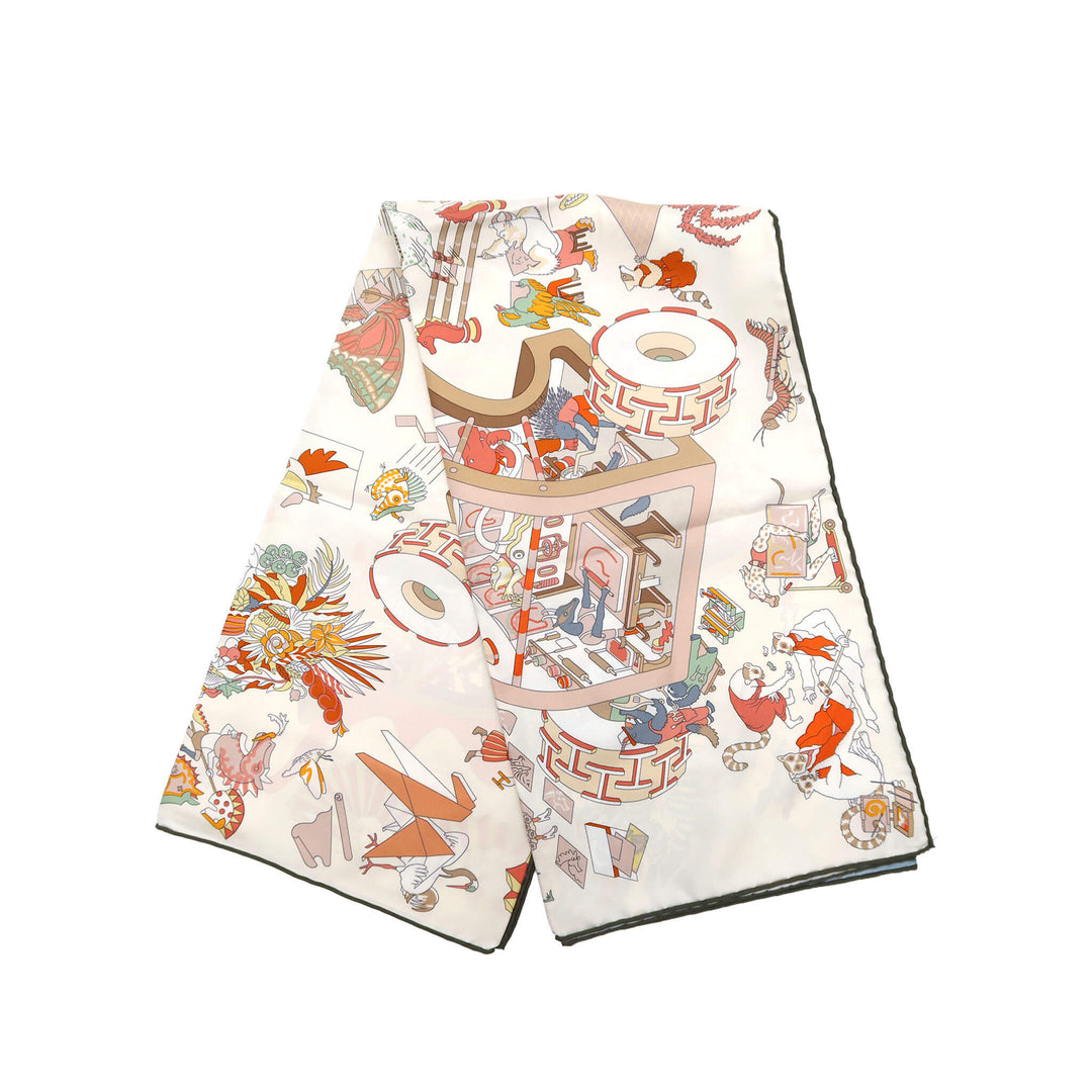 HERMES  エルメス  カレ 90  アカデミア イピカ  ブルー グラシエ  サーブル  ブトン ドール - GINZA CELIA