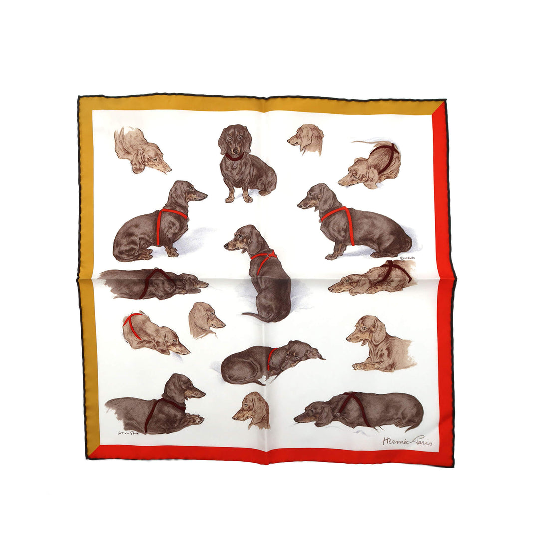 HERMES  エルメス  カレ 45  ガヴロッシュ 《バセットハウンド》 - GINZA CELIA