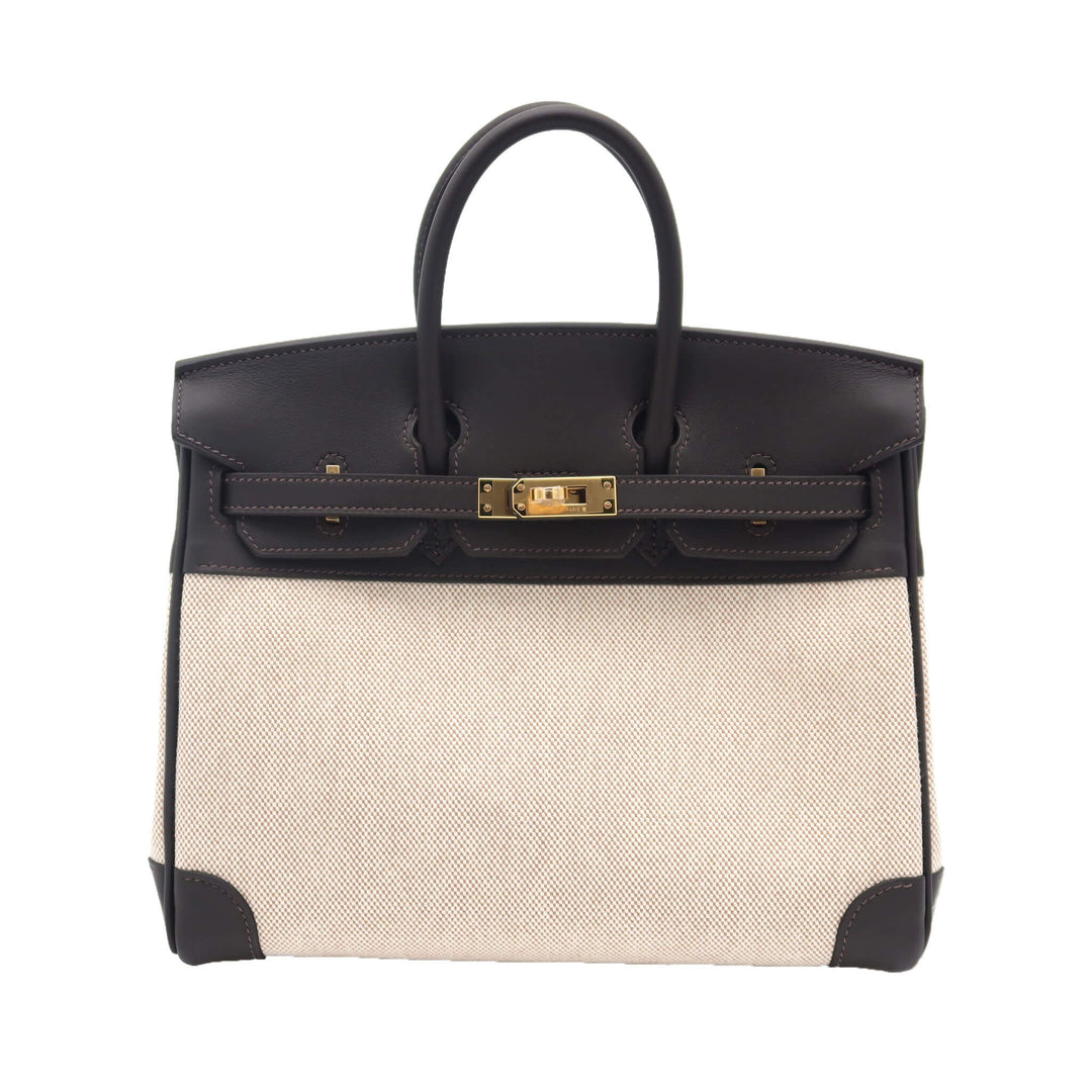 HERMES  エルメス  バーキン 25  エクリュ バイブルン  トワルアッシュ スイフト  ゴールド金具  K 刻印 - GINZA CELIA