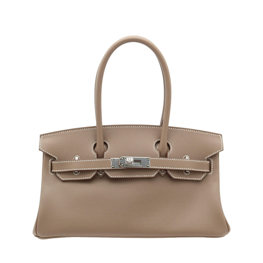 Hermès Birkin Shoulder Light 29 Etoupe Evercolor Palladium Hardware K Stamp Brand New