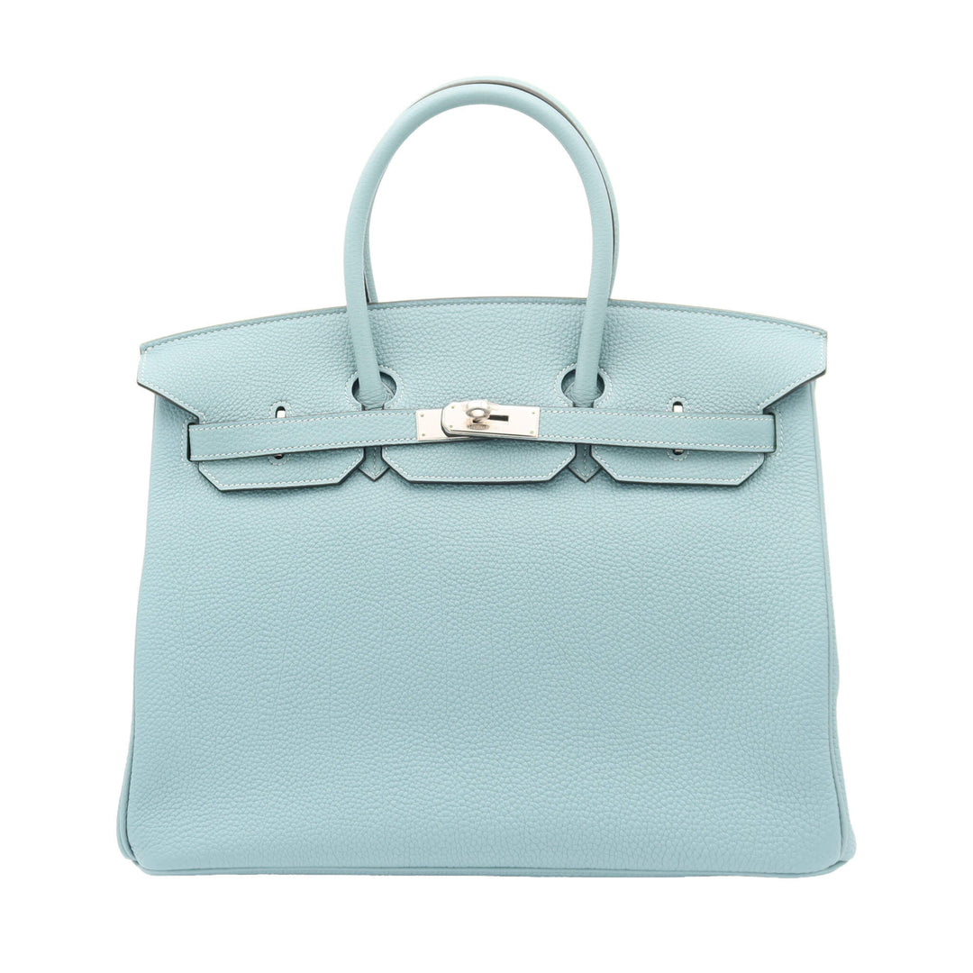 HERMES エルメスバーキン35　シエル　トゴ　シルバー金具　□M刻印