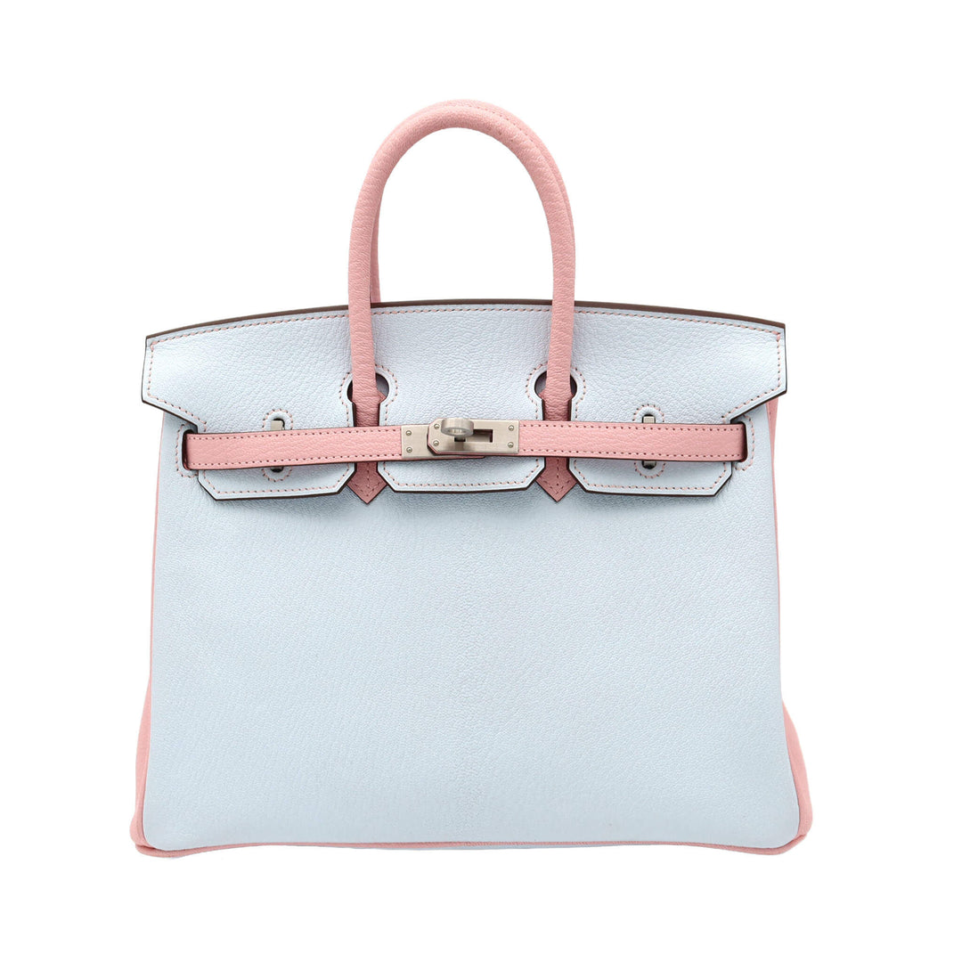 HERMES エルメス  バーキン 25  ローズサクラ ブルーブリューム  シェーブルミゾル  マットシルバー金具  W 刻印 - GINZA CELIA