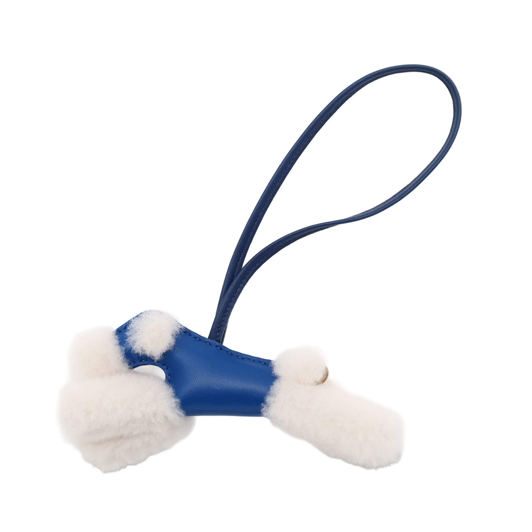 HERMES エルメス チャーム　バディ 犬　ブルーフランス ブルーサフィール エクリュ　U刻印