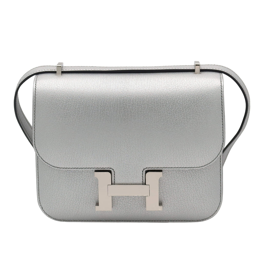 HERMES エルメス   コンスタンス　ミロワール　19　アルジャン　シェーブルミゾール　シルバー金具　K刻印 - GINZA CELIA