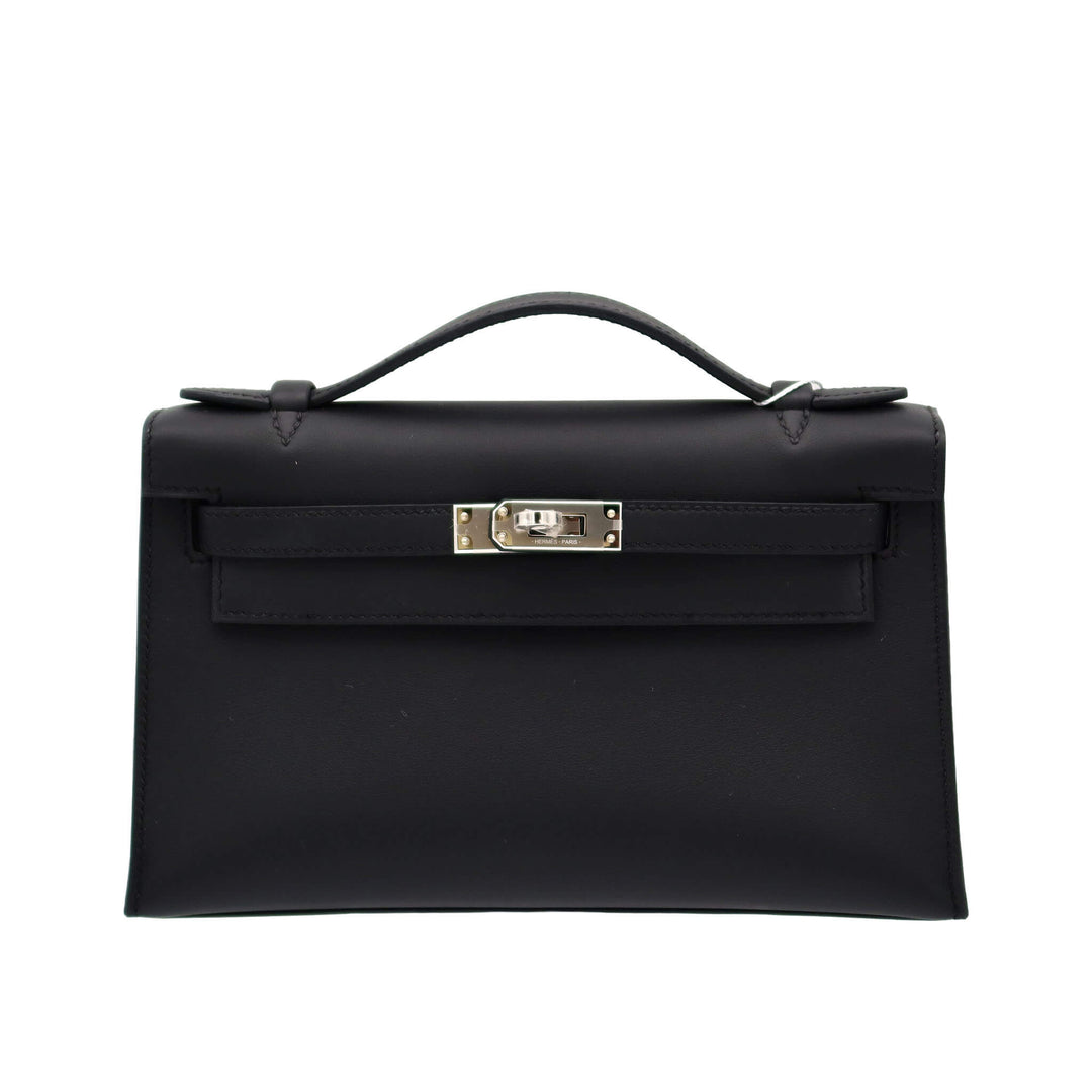 HERMES  エルメス　ポシェットケリー　ブラック　スイフト　シルバー金具　K刻印 - GINZA CELIA