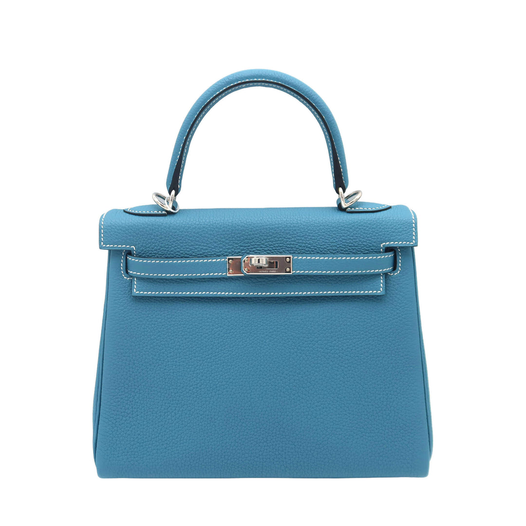 HERMES  エルメス  ケリー  25  ニューブルージーン  トゴ  シルバー金具  B 刻印 - GINZA CELIA