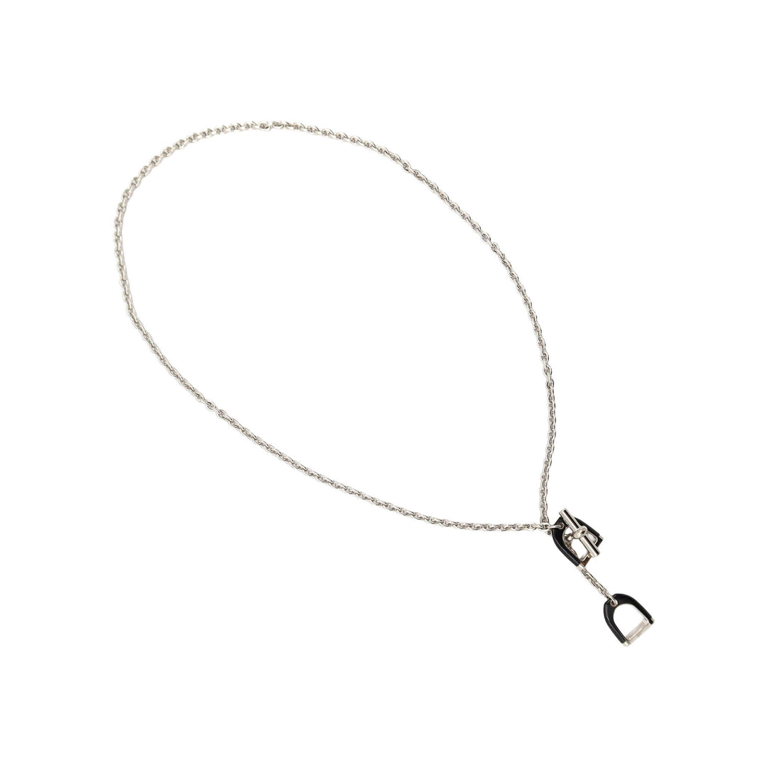 HERMES エルメス  ネックレス　エトリエ　パラディウム　ブラック　シルバー