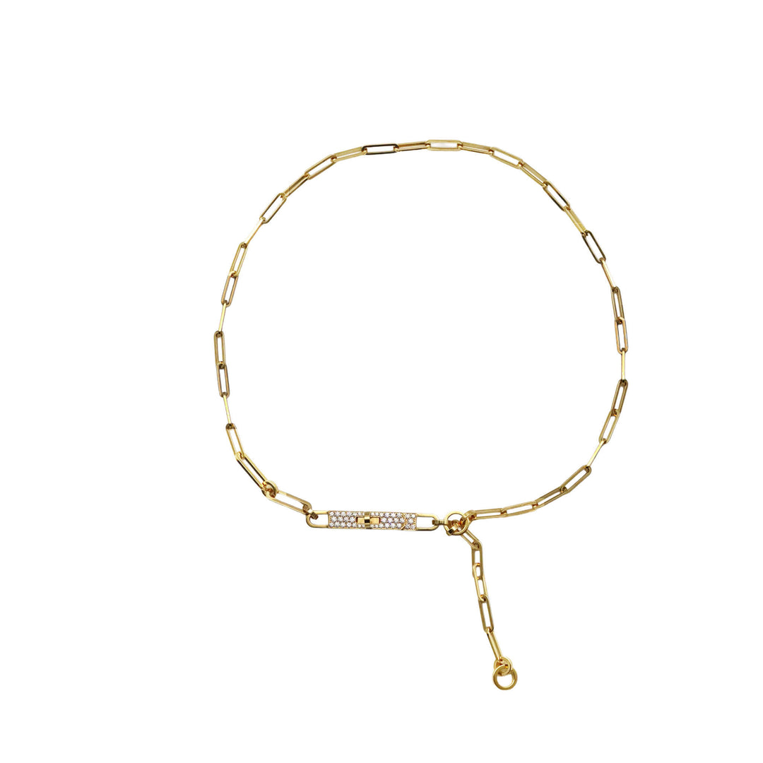 HERMES  エルメス  ケリー シェーヌ  ラリアット  ネックレス  ダイヤモンド  ペンダント - GINZA CELIA