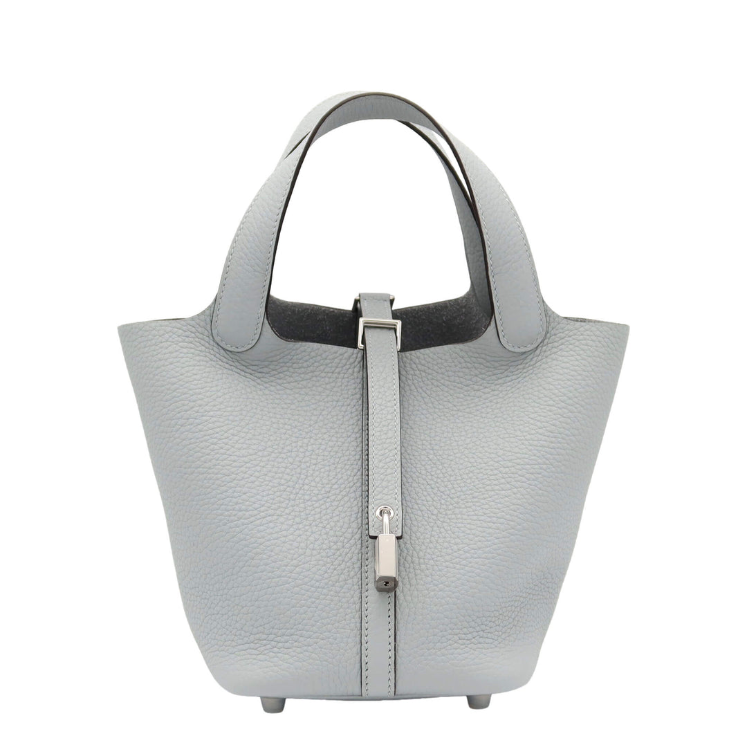 HERMES エルメス ピコタンロック18　ブルーグラシェ　トリヨンクレマンス　シルバー金具　K刻印 - GINZA CELIA