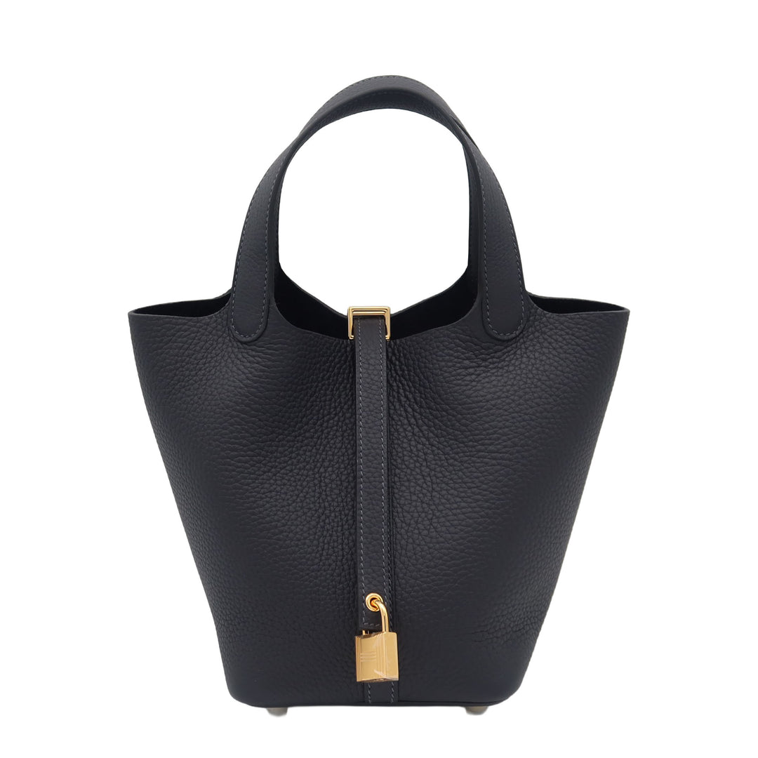 HERMES エルメス  ピコタンロック 18  ブラック  トリヨンクレマンス  ゴールド金具  K 刻印 - GINZA CELIA