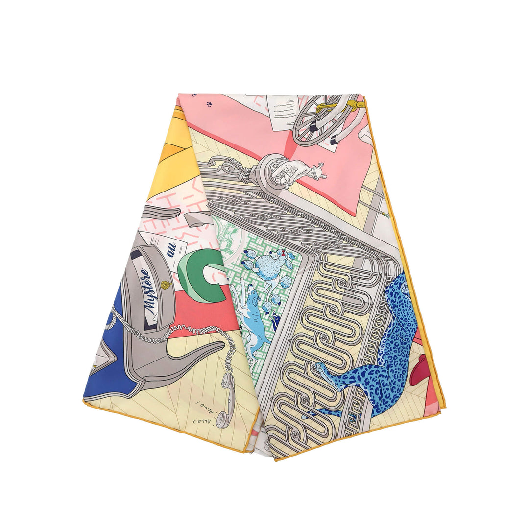 HERMES  エルメス  カレ 90  24番地のミステリー  ローズボンボン イエロー マルチカラ - GINZA CELIA