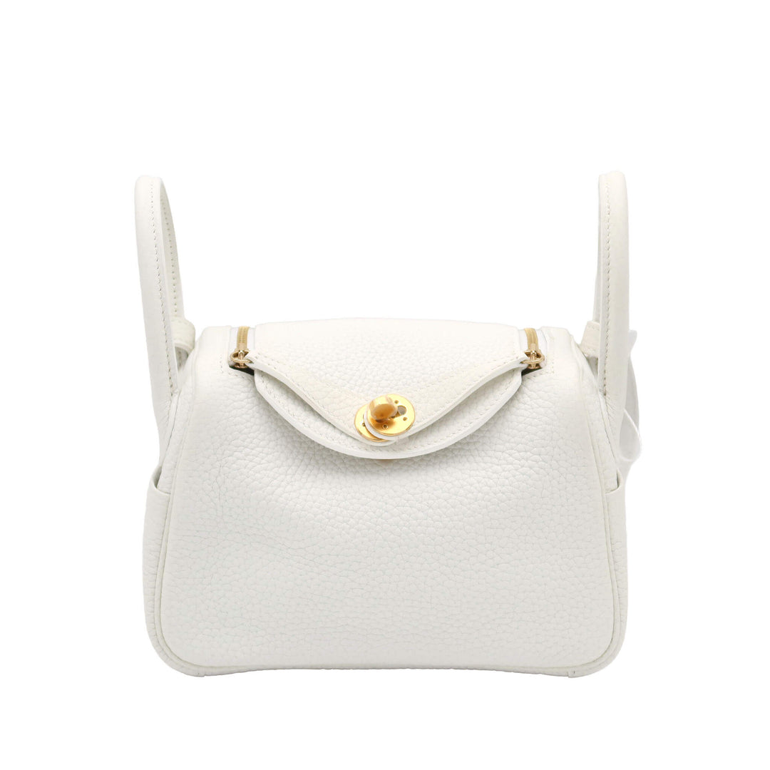 HERMES エルメス  リンディ　ミニ　ニューホワイト　トリヨンクレマンス　ゴールド金具　W刻印 - GINZA CELIA