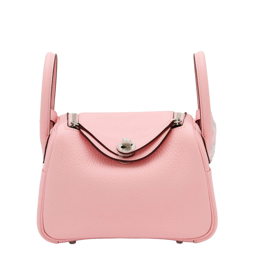 HERMES エルメス  リンディ　ミニ　ローズサクラ/グリペール　トリヨンクレマンス　シルバー金具　K刻印 - GINZA CELIA