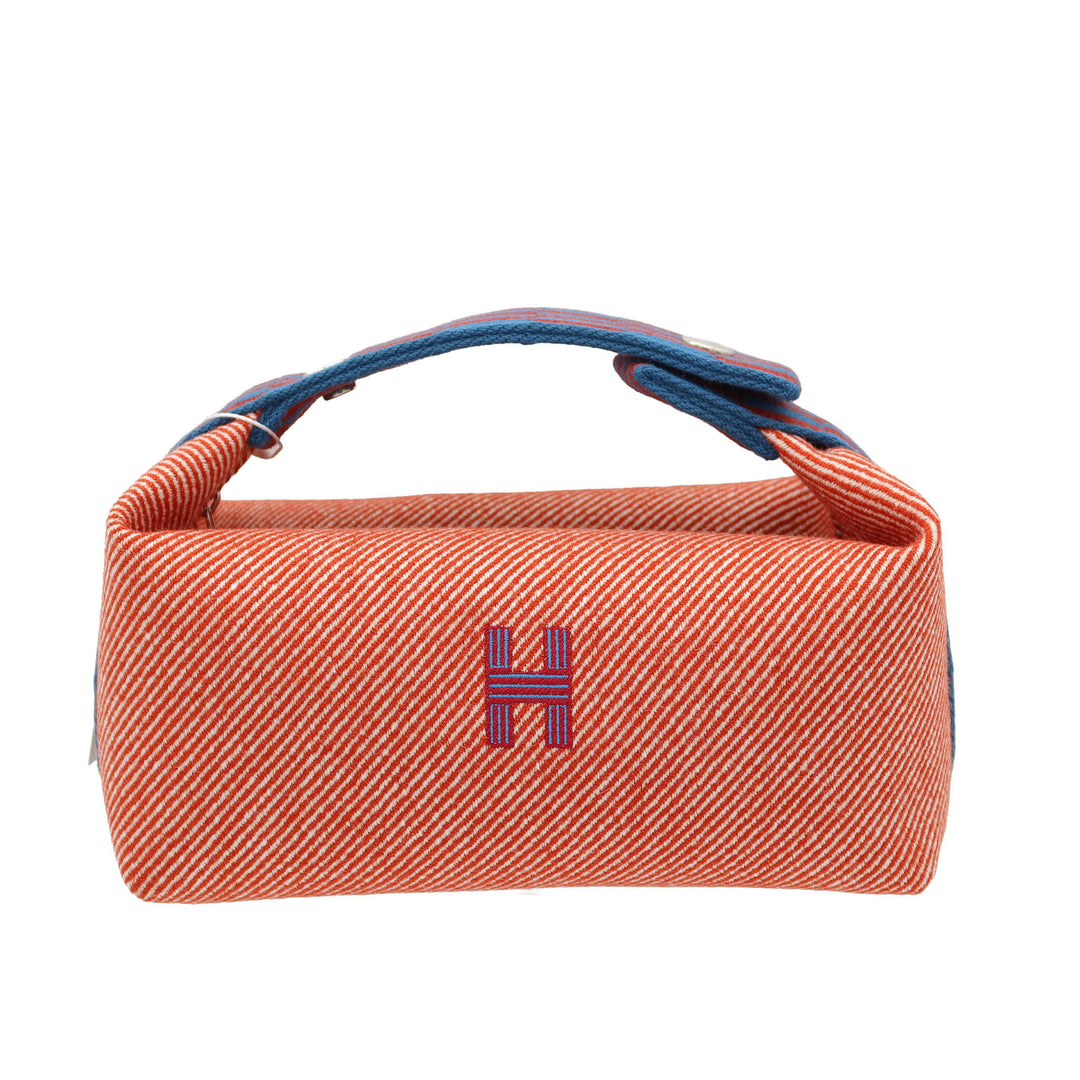 HERMES エルメス  ブリッド・ア・ブラックPM Hナッテ トメット  オレンジ  ホワイト ブルー/シルバー金具 キャンバス - GINZA CELIA