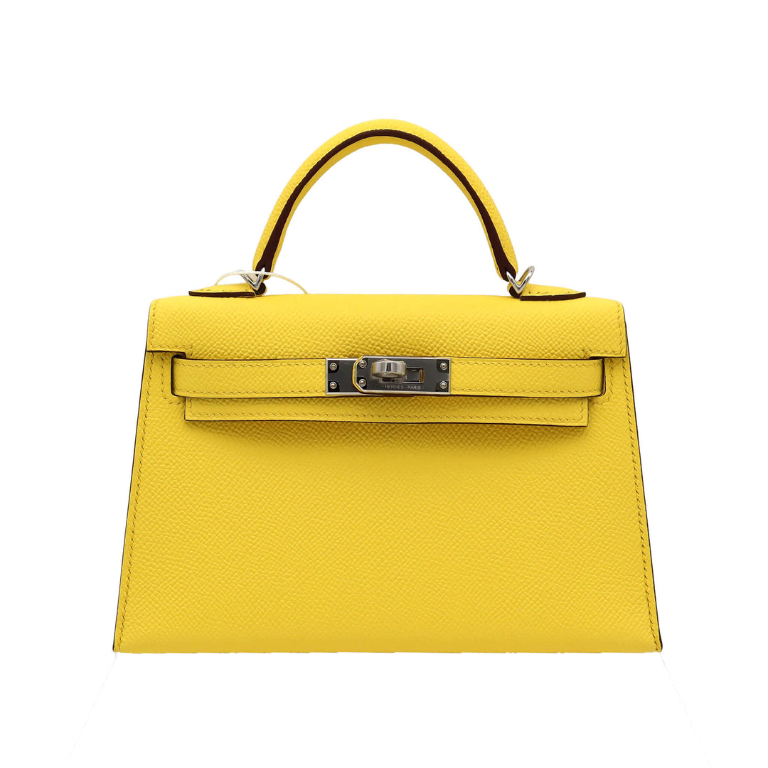 HERMES エルメス  ミニケリー　ドゥ　ジョーヌシトロン　エプソン　シルバー金具　Ｋ刻印