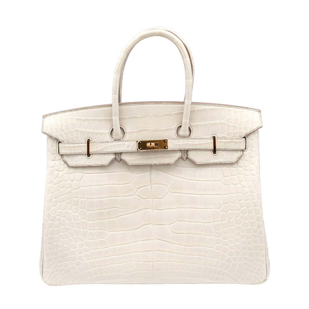 Hermès Birkin 35 Beton Alligator Gold Hardware □Q Stamp