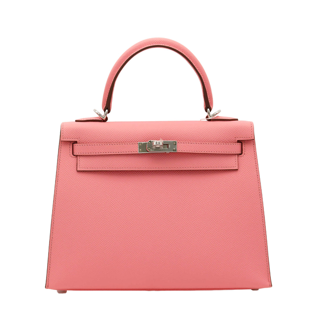 HERMES エルメス  ケリー25　外　ローズコンフェッティ　エプソン　シルバー金具　K刻印