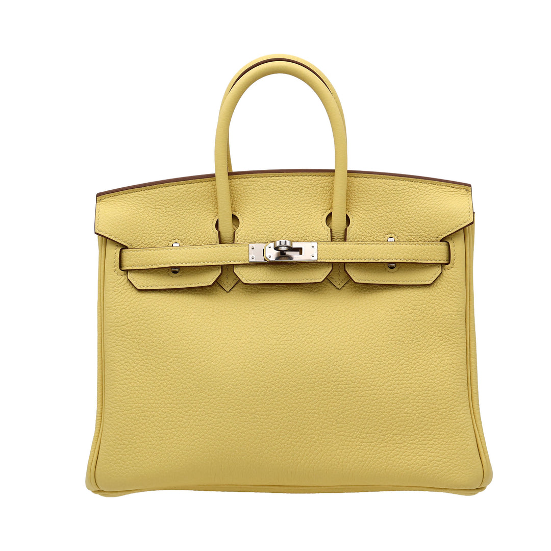 HERMES  エルメス　バーキン25　ジョーヌプッサン 　トゴ　シルバー金具　B刻印