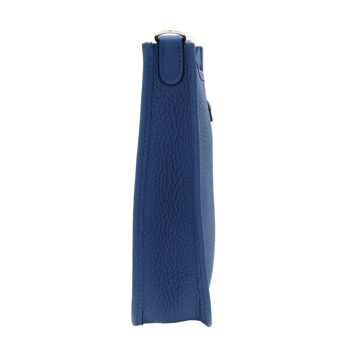 HERMÈS Hermès Evelyne TPM Blue Tie, Taurillon Crémant, Silver Hardware, K Stamp